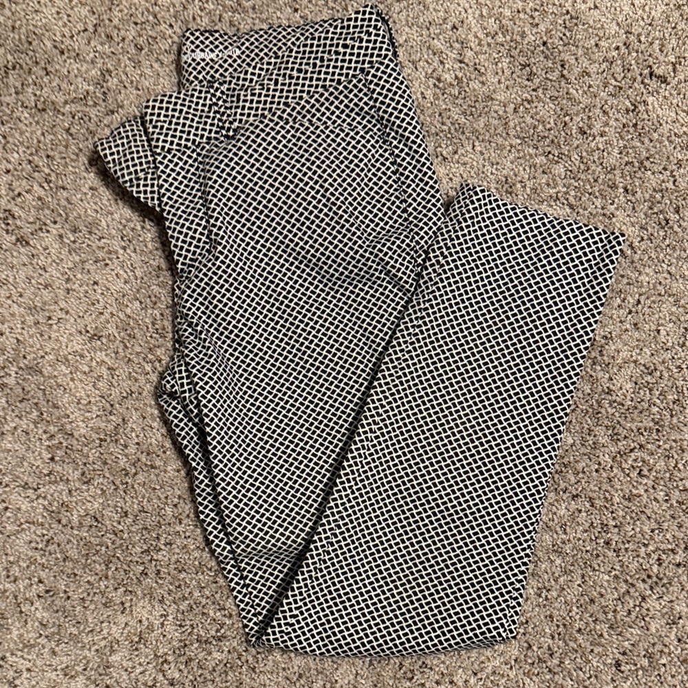 Women's Black and White Straight Leg Pants